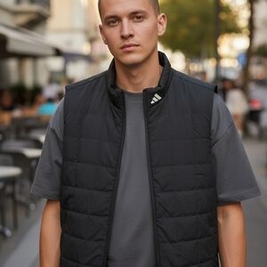 NWT Adidas Men's Quilted Vest Black, Size L